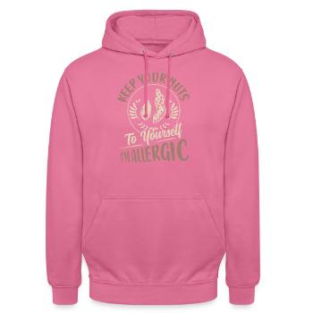 Garde tes noix pour toi Je suis allergique Allergie Aw - Sweat-shirt à capuche unisexe - rose - Devant - Alina (178cm) & Michal (187cm)