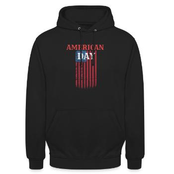4. Juli Dekor Patriot Liebe Deutscher Schäferhund - Unisex Hoodie - Schwarz - Vorne - Alina (178cm) & Michal (187cm)