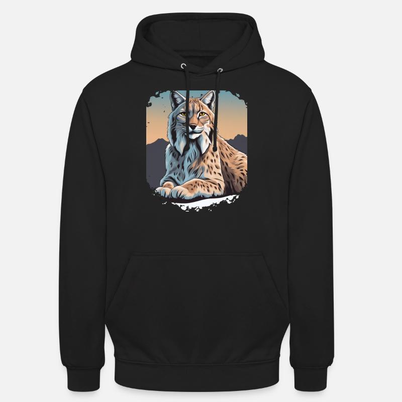 Luchs Bergpanorama - Unisex Hoodie - Schwarz