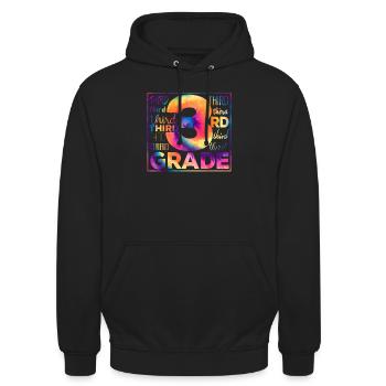 Tie Dye 3. Klasse Drittes Typografie-Team Schüler - Unisex Hoodie - Schwarz - Vorne - Alina (178cm) & Michal (187cm)