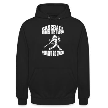 joueur de baseball, joueur de baseball, joueur de baseball de l’équipe de baseball, joueur de baseball - Sweat-shirt à capuche unisexe - noir - Devant - Alina (178cm) & Michal (187cm)