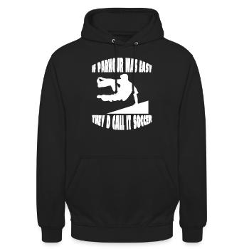 Parkour Runner Parkour Runner Gift Extreme Sports - Unisex Hoodie - black - Front - Alina (178cm) & Michal (187cm)