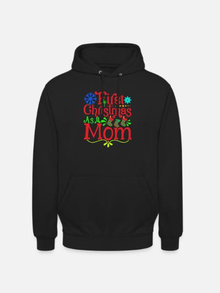 Erstes Weihnachten - Junge Mama - Unisex Hoodie - Schwarz