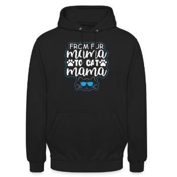 Cute Cool Cat Design Fur Mama To Cat Mama Vintage - Unisex Hoodie - black - Front - Alina (178cm) & Michal (187cm)