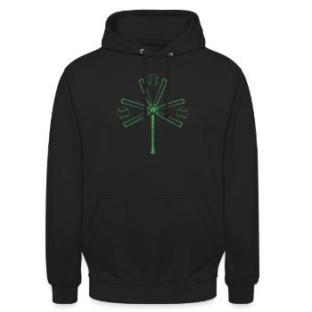 Drôle de batte de baseball Shamrock Shamrock - Sweat-shirt à capuche unisexe - noir - Devant - Alina (178cm) & Michal (187cm)