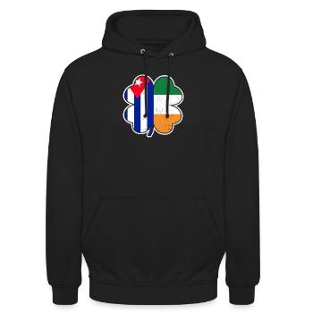 Irish Cuban Flag Ireland Cuba Shamrock - Unisex Hoodie - black - Front - Alina (178cm) & Michal (187cm)