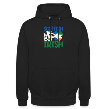 Scottish and a little bit of Irish roots - Unisex Hoodie - black - Front - Alina (178cm) & Michal (187cm)