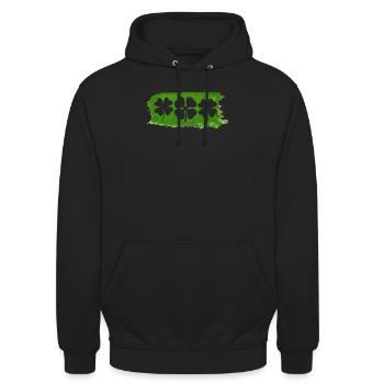 Irischer Stolz Kleeblatt Heiliger Irland - Unisex Hoodie - Schwarz - Vorne - Alina (178cm) & Michal (187cm)
