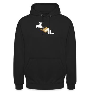 Lustiger Schachspieler Brettspiel Trainer Hund - Unisex Hoodie - Schwarz - Vorne - Alina (178cm) & Michal (187cm)