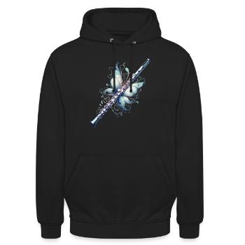 Flûte sur un thème féerique élégant et mystique - Sweat-shirt à capuche unisexe - noir - Devant - Alina (178cm) & Michal (187cm)