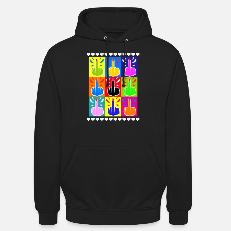 Doigt d’honneur Pop couleur Tie Dye Cool - Sweat-shirt à capuche unisexe - noir