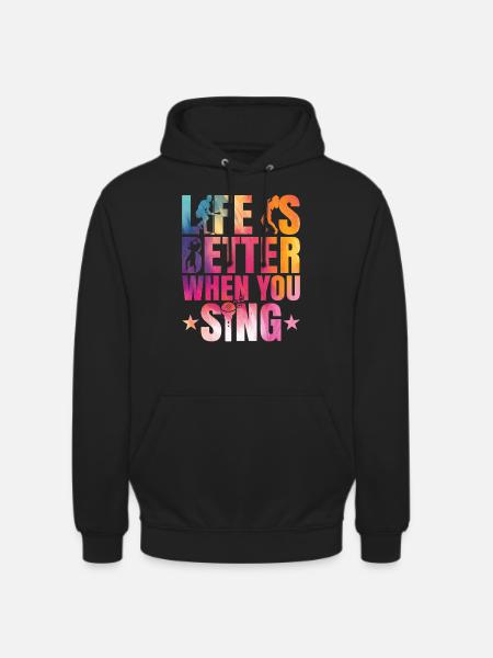 singing, singer, musician, choir - Unisex Hoodie - black