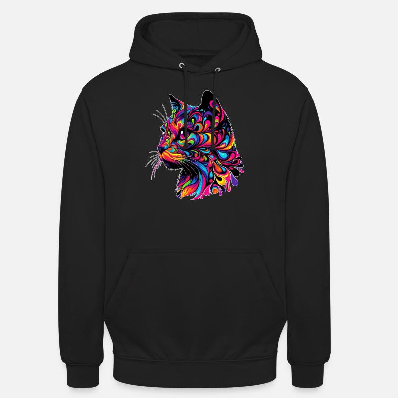 Chat - Sweat-shirt à capuche unisexe - noir