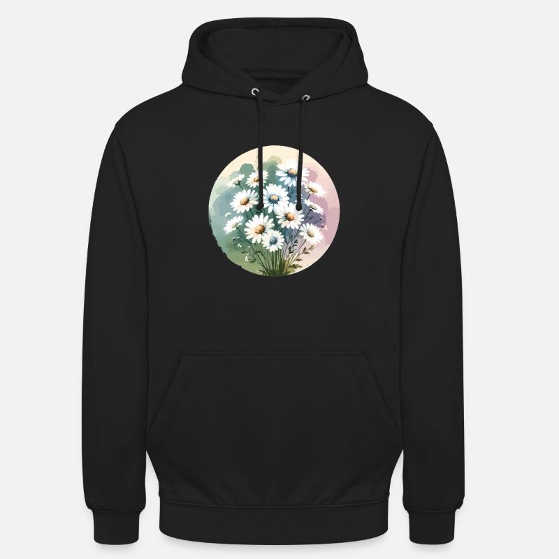 Gänseblümchen gezeichnet - Unisex Hoodie - Schwarz