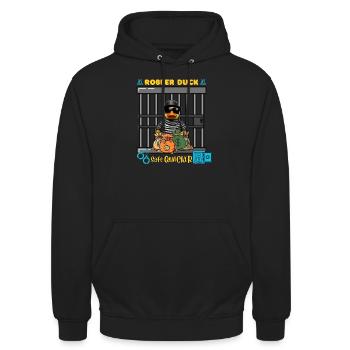 ROBBER DUCK - Unisex Hoodie - black - Front - Alina (178cm) & Michal (187cm)