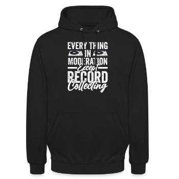 Tout avec modération sauf la collecte de disques - Sweat-shirt à capuche unisexe - noir - Devant - Alina (178cm) & Michal (187cm)