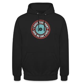 J’ai trop de disques vinyles qui ont dit que personne n’avait jamais été - Sweat-shirt à capuche unisexe - noir - Devant - Alina (178cm) & Michal (187cm)