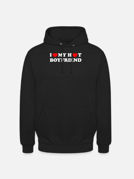 J’aime mon petit ami chaud - Sweat-shirt à capuche unisexe - noir