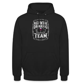 Red Wine Drinking Team T-Shirt Boisson alcoolisée - Sweat-shirt à capuche unisexe - noir - Devant - Alina (178cm) & Michal (187cm)