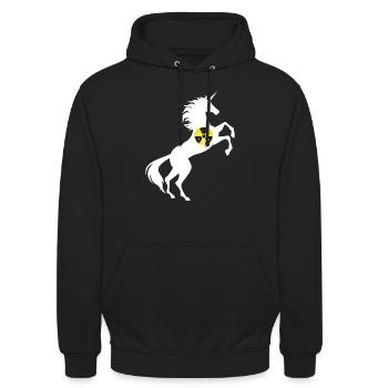 Unicorn Radioactive Symbol Shirt Radiation Unicorn - Unisex Hoodie - black - Front - Alina (178cm) & Michal (187cm)