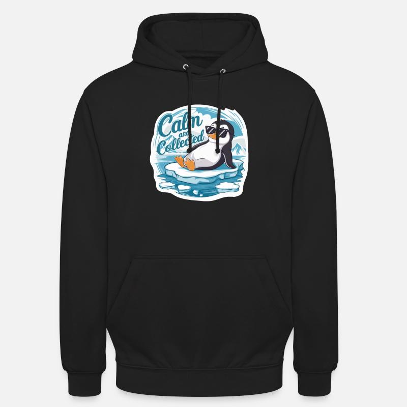 PINGOUIN - Sweat-shirt à capuche unisexe - noir