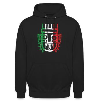 aztec symbol mexican maya mexican flag shoebill - Unisex Hoodie - black - Front - Alina (178cm) & Michal (187cm)