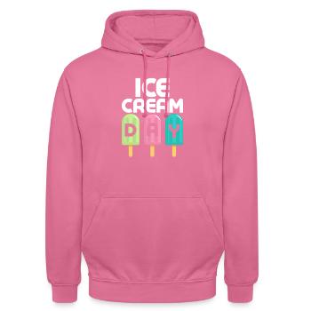 Ice Cream Day Summer Scoop Cone - Unisex Hoodie - pink - Front - Alina (178cm) & Michal (187cm)