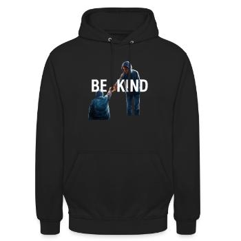BE KIND - Unisex Hoodie - black - Front - Alina (178cm) & Michal (187cm)