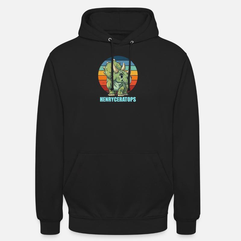 Idée cadeau Henryceratops pour Henry - Sweat-shirt à capuche unisexe - noir