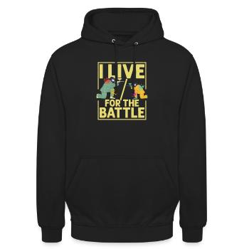 I Live for the Battle Tactical Player Paintball - Unisex Hoodie - Schwarz - Vorne - Alina (178cm) & Michal (187cm)