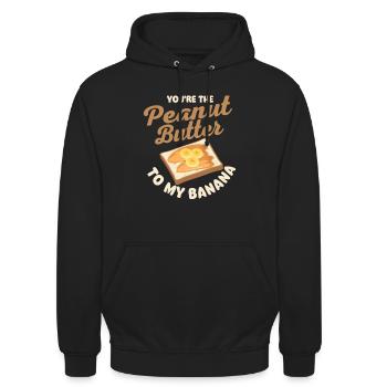 Tu es le beurre de cacahuète à ma banane - Sweat-shirt à capuche unisexe - noir - Devant - Alina (178cm) & Michal (187cm)