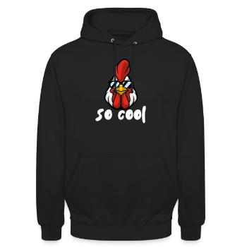 Rooster with Shades - Unisex Hoodie - black - Front - Alina (178cm) & Michal (187cm)