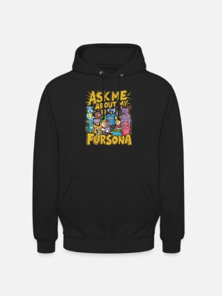 Ask me about my fursona - Unisex Hoodie - black