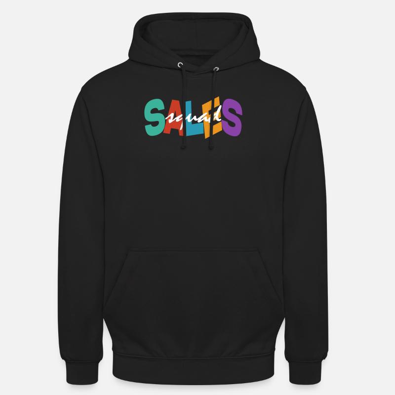 Équipe de vente Typographie colorée Conception Équipe de vente Sweat-shirt à capuche unisexe