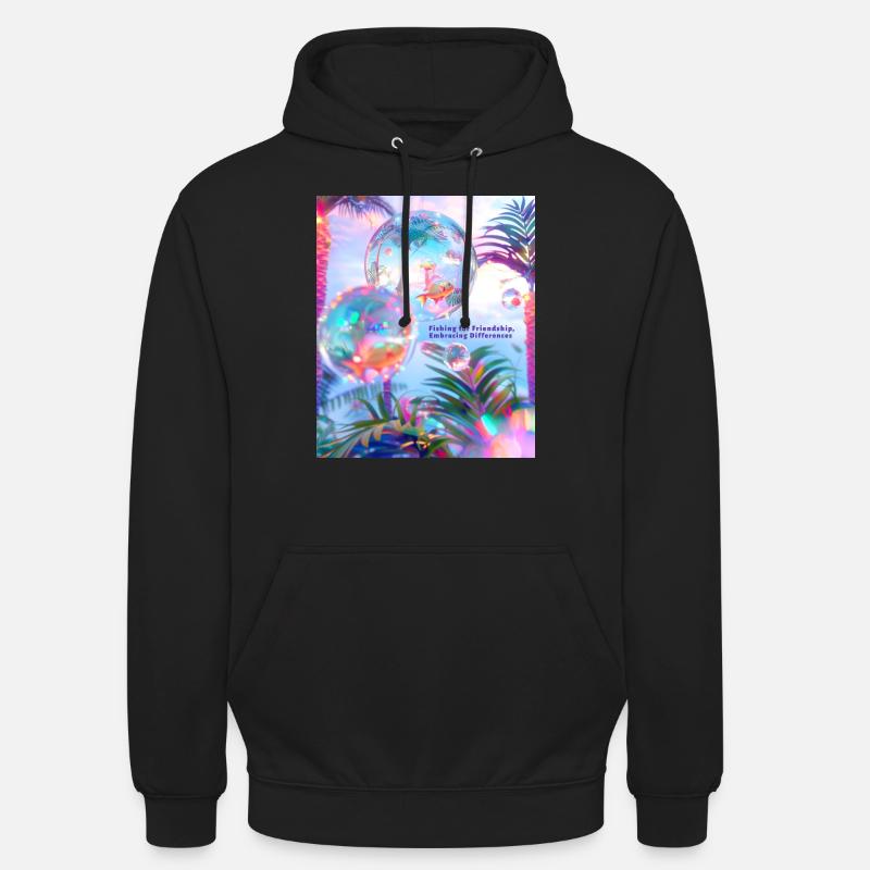Pêcher l’amitié Accepter les différences - Sweat-shirt à capuche unisexe - noir