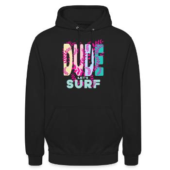 Dude - Unisex Hoodie - black - Front - Alina (178cm) & Michal (187cm)