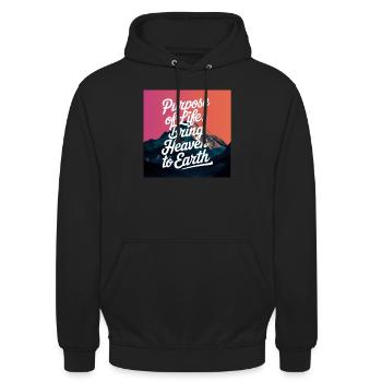 Christliches Sprichwort, Sinn des Lebens - Unisex Hoodie - Schwarz - Vorne - Alina (178cm) & Michal (187cm)