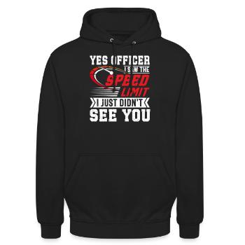 Witziges Speed Limit Autofahrer Design - Unisex Hoodie - Schwarz - Vorne - Alina (178cm) & Michal (187cm)