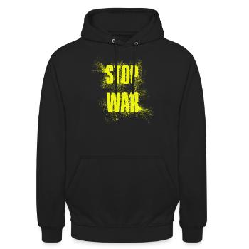 STOP WAR – NO WAR - PEACE - Unisex Hoodie - black - Front - Alina (178cm) & Michal (187cm)