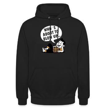 QUI EST SUR LE POINT D’EXPLOSER - Sweat-shirt à capuche unisexe - noir - Devant - Alina (178cm) & Michal (187cm)