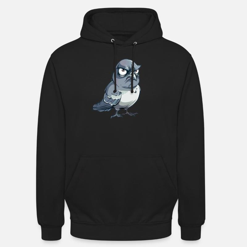 Grumpy Dove Comic Style - Unisex Hoodie - black