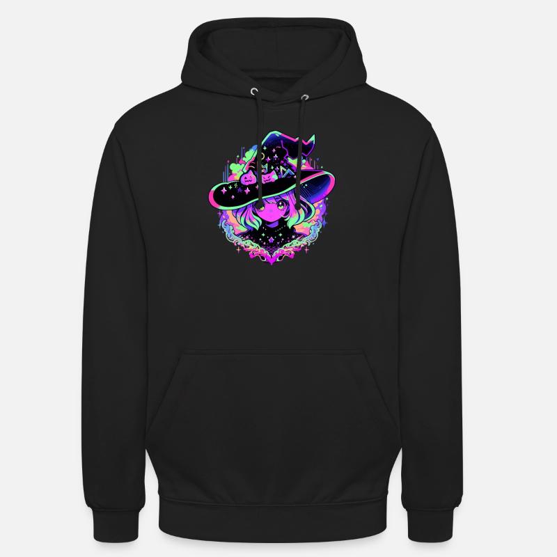 Fille sorcière néon - Sweat-shirt à capuche unisexe - noir