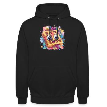 Happy waffle party - Unisex Hoodie - black - Front - Alina (178cm) & Michal (187cm)