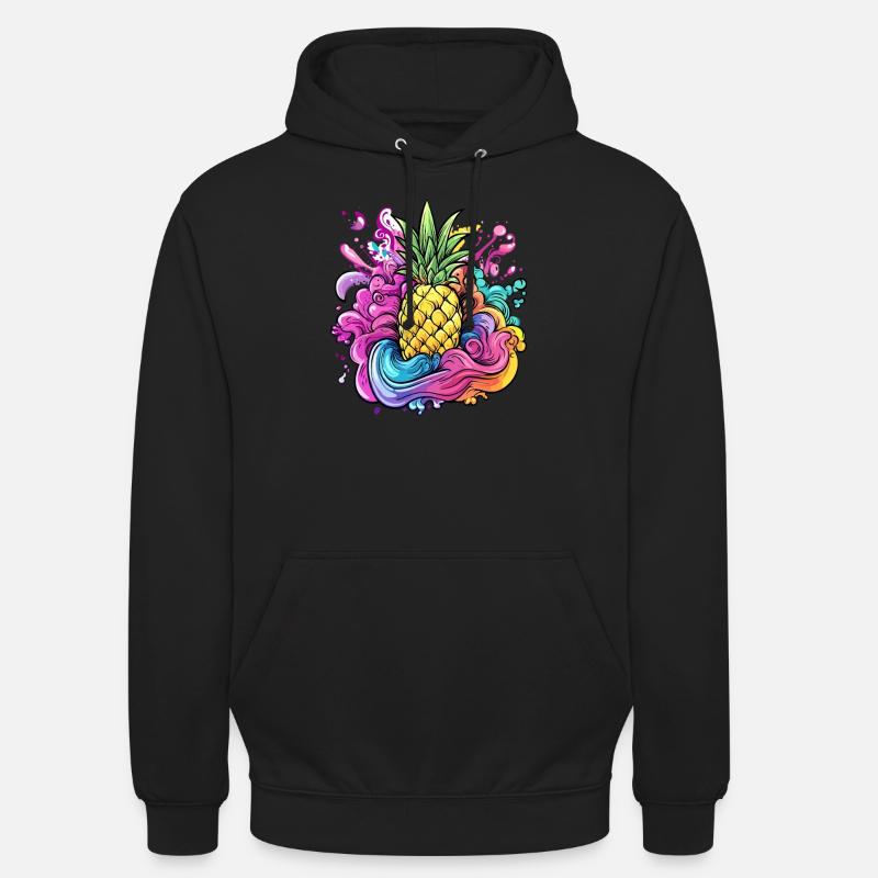 Ananas Farbexplosion - Unisex Hoodie - Schwarz