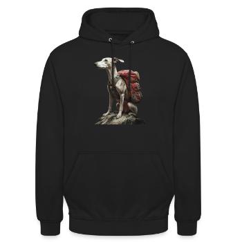 Windhund - Unisex Hoodie - Schwarz - Vorne - Alina (178cm) & Michal (187cm)