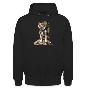 Staffordshire Bull Terrier - Unisex Hoodie - Schwarz - Vorne - Alina (178cm) & Michal (187cm)