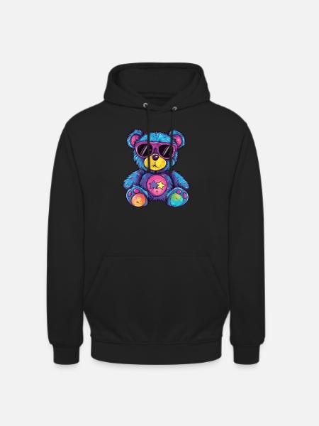 Bunter Sternen Teddy - Unisex Hoodie - Schwarz