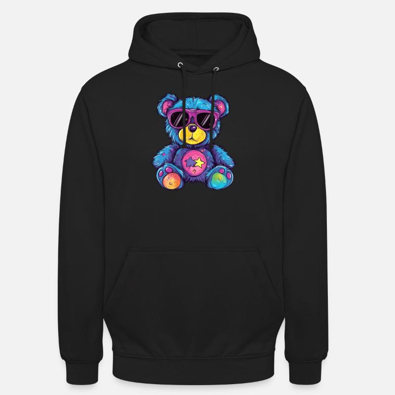 Bunter Sternen Teddy - Unisex Hoodie - Schwarz
