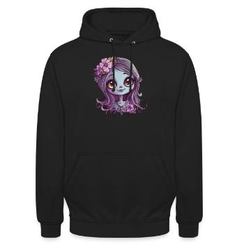 Demoiselle d’honneur aux yeux brillants - Sweat-shirt à capuche unisexe - noir - Devant - Alina (178cm) & Michal (187cm)