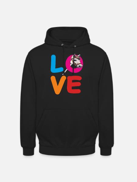 CHEVAL D’AMOUR - Sweat-shirt à capuche unisexe - noir